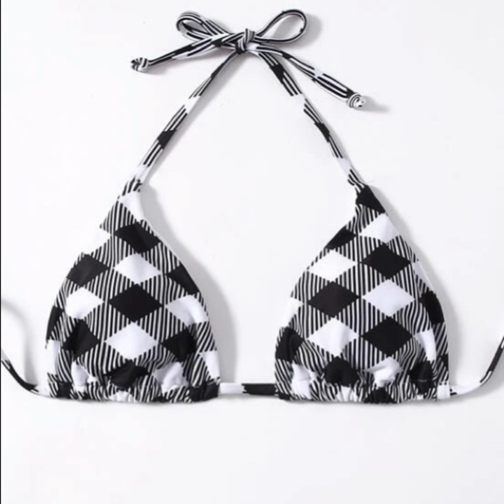 Plaid bathing suite set